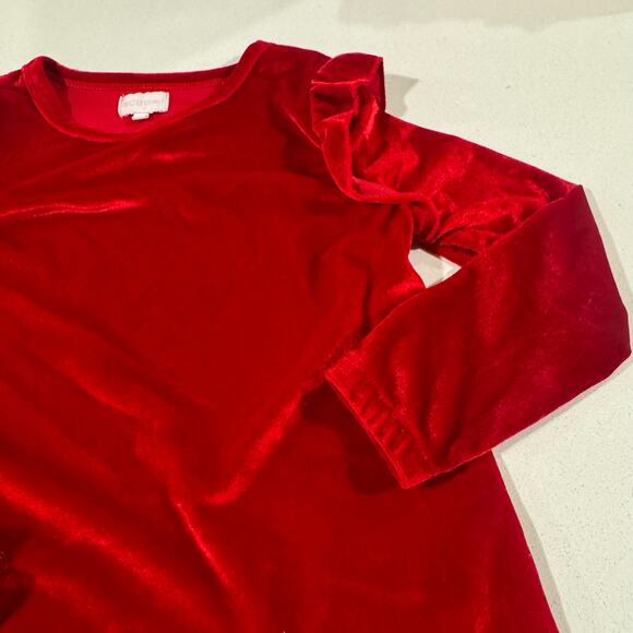 BCBG Toddler Girl 4T Red Felt Long Sleeve Blouse - Picture 2 of 4